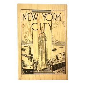 New York City Wood Mount Rubber Stamp